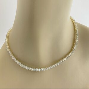 Opalescent Crystal Choker Necklace, Aura Effect, Neutral, Sparkly, Golden Aura